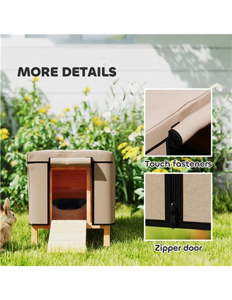 PawHut Waterproof Rabbit Hutch Cover for X-D2-0047 and Similar Model Rabbit Hutch, 43 x 52 x 37 cm, Brown - pic 149983 | FastDaddyshop