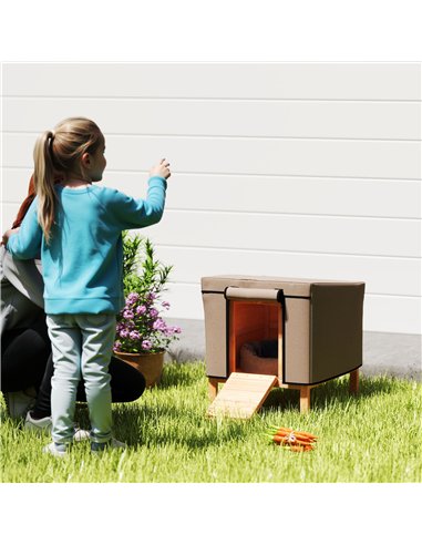 PawHut Waterproof Rabbit Hutch Cover for X-D2-0047 and Similar Model Rabbit Hutch, 43 x 52 x 37 cm, Brown