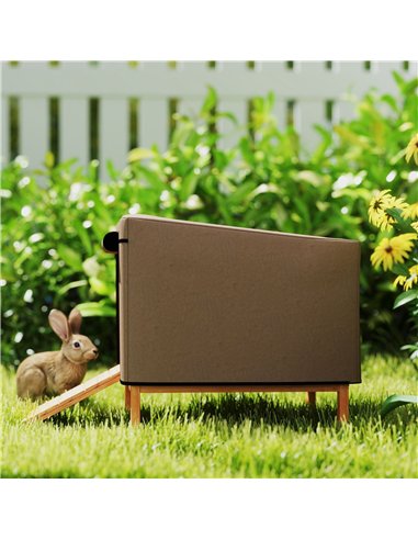 PawHut Waterproof Rabbit Hutch Cover for X-D2-0047 and Similar Model Rabbit Hutch, 43 x 52 x 37 cm, Brown