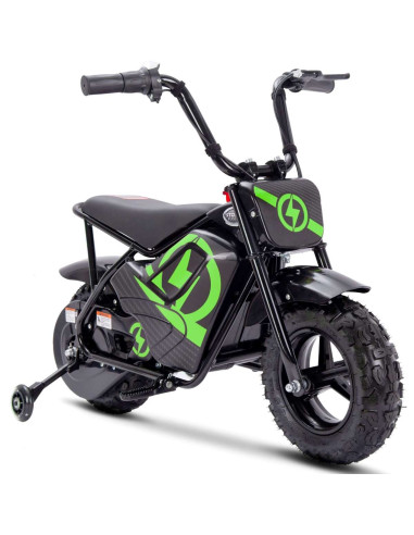 Storm 250w Off Road Kids Electric Ride On Monkey Motor Bike, Green - pic4