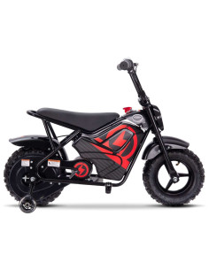 Storm 250w Off Road Kids Electric Ride On Monkey Motor Bike, Red - pic1 2