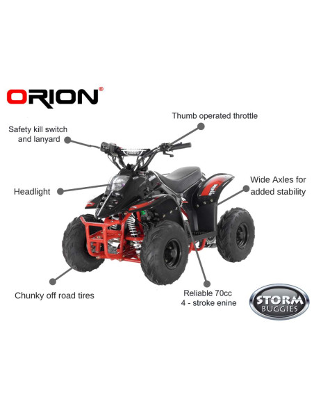 Apollo Micro Kids 70cc Automatic VRX70 Petrol Quad Bike, ATV - Black, pic7 - pic 150061 | FastDaddyshop