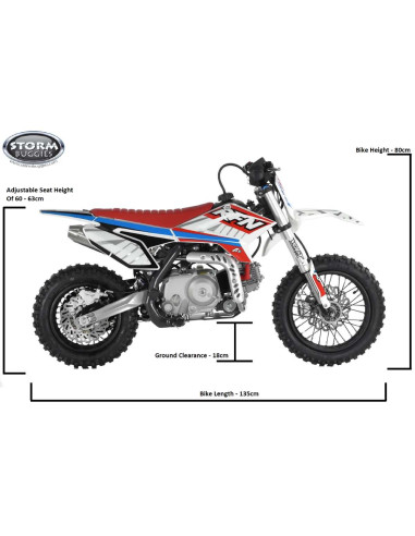 RFN Racing 70cc Thunder Fully Auto Kids Petrol Pit Bike 12/10" - Red, pic7