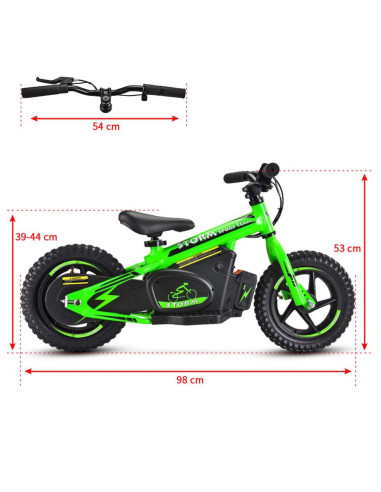 Storm Kids 100w 12" Electric Balance Bike for 3+ Years Old, Green, pic5