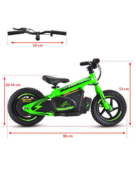 Storm Kids 100w 12" Electric Balance Bike for 3+ Years Old, Green, pic5 - pic 150167 | FastDaddyshop