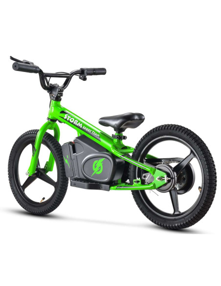 Storm Kids 170w 16" Electric Balance Bike for 5+ Years Old, Green, pic3 - pic 150218 | FastDaddyshop