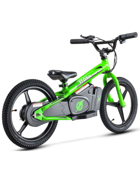 Storm Kids 170w 16" Electric Balance Bike for 5+ Years Old, Green, pic5 - pic 150220 | FastDaddyshop