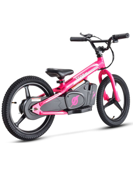 Storm Kids 170w 16" Electric Balance Bike for 5+ Years Old, Pink, pic5 - pic 150232 | FastDaddyshop