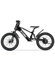 Storm Kids 500w 20" Electric Motorbike for 14+ Years Old, Black, pic1 2