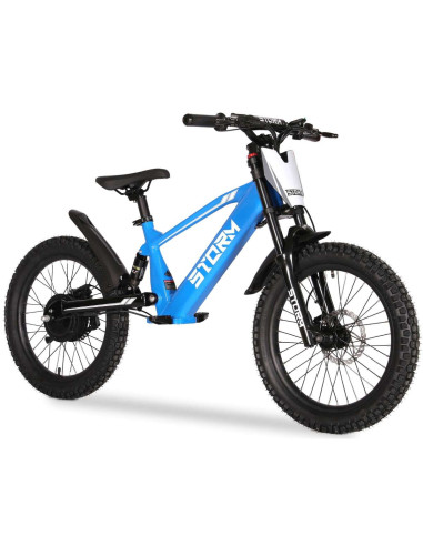 Storm Kids 500w 20" Electric Motorbike for 14+ Years Old, Blue, pic6