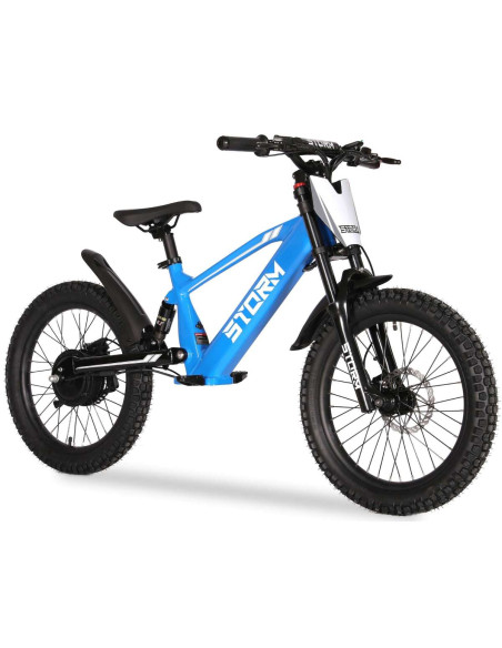 Storm Kids 500w 20" Electric Motorbike for 14+ Years Old, Blue, pic6 - pic 150271 | FastDaddyshop
