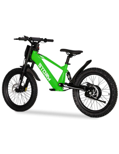Storm Kids 500w 20" Electric Motorbike for 14+ Years Old, Green, pic3