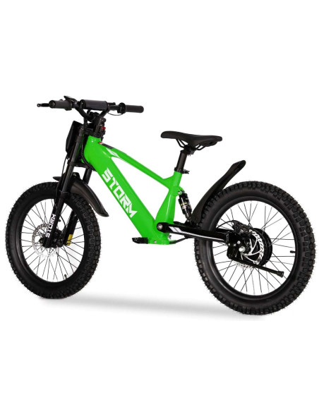 Storm Kids 500w 20" Electric Motorbike for 14+ Years Old, Green, pic3 - pic 150282 | FastDaddyshop