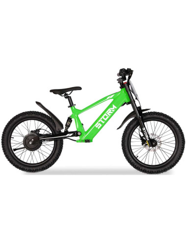 Storm Kids 500w 20" Electric Motorbike for 14+ Years Old, Green, pic5