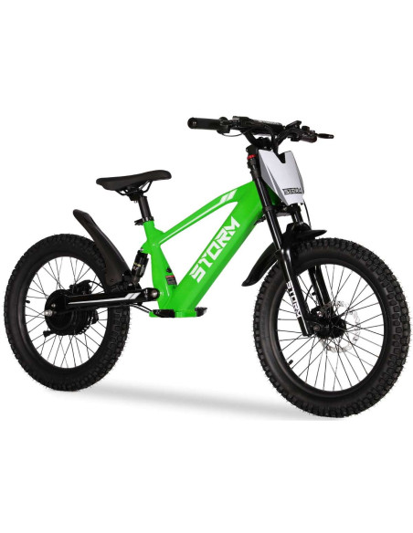 Storm Kids 500w 20" Electric Motorbike for 14+ Years Old, Green, pic6 - pic 150285 | FastDaddyshop