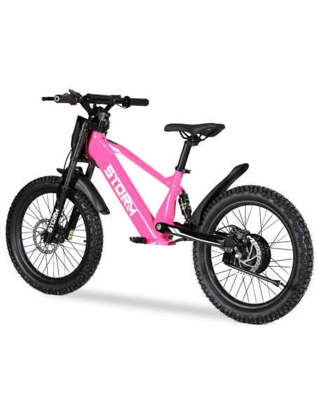 Storm Kids 500w 20" Electric Motorbike for 14+ Years Old, Pink, pic3 - pic 150296 | FastDaddyshop