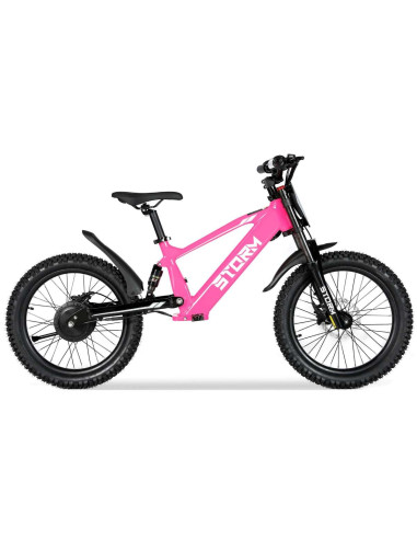 Storm Kids 500w 20" Electric Motorbike for 14+ Years Old, Pink, pic5