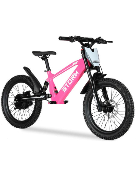 Storm Kids 500w 20" Electric Motorbike for 14+ Years Old, Pink, pic6 - pic 150299 | FastDaddyshop