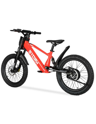 Storm Kids 500w 20" Electric Motorbike for 14+ Years Old, Red, pic3