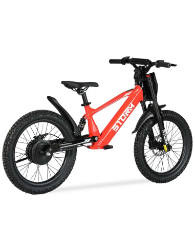 Storm Kids 500w 20" Electric Motorbike for 14+ Years Old, Red, pic4