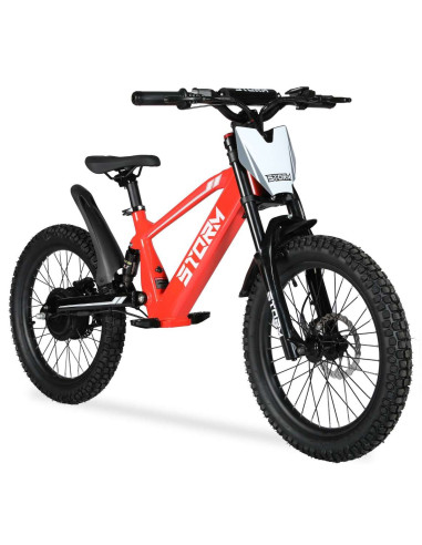 Storm Kids 500w 20" Electric Motorbike for 14+ Years Old, Red, pic6