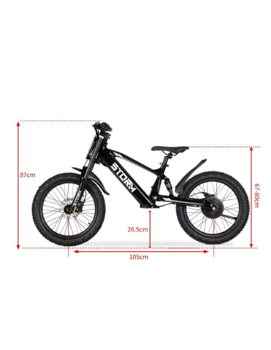 Storm Kids 500w 20" Electric Motorbike for 14+ Years Old, Red, pic7