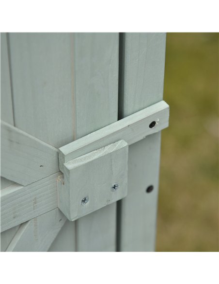 Outsunny Wooden Garden Shed, Outdoor Storage Cabinet with 2 Shelves and Hooks, Locking Organiser Outdoor Narrow Tool House, 74x5 - pic 150350 | FastDaddyshop