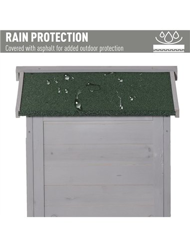 Outsunny Wooden Garden Shed, Outdoor Storage Cabinet with 2 Shelves and Hooks, Locking Organiser Outdoor Narrow Tool House, 74x5