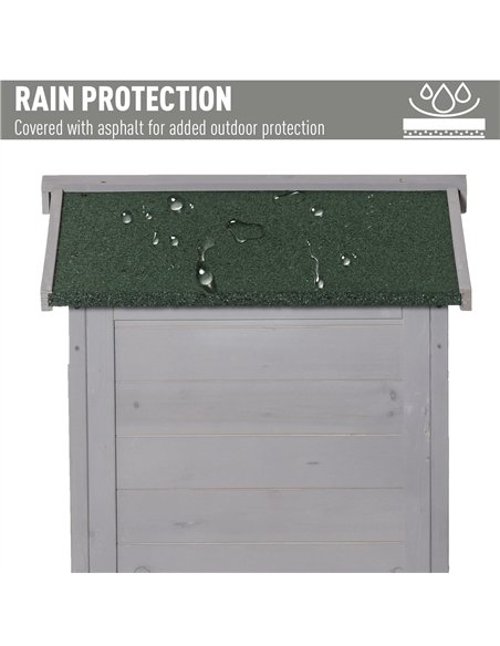 Outsunny Wooden Garden Shed, Outdoor Storage Cabinet with 2 Shelves and Hooks, Locking Organiser Outdoor Narrow Tool House, 74x5 - pic 150364 | FastDaddyshop