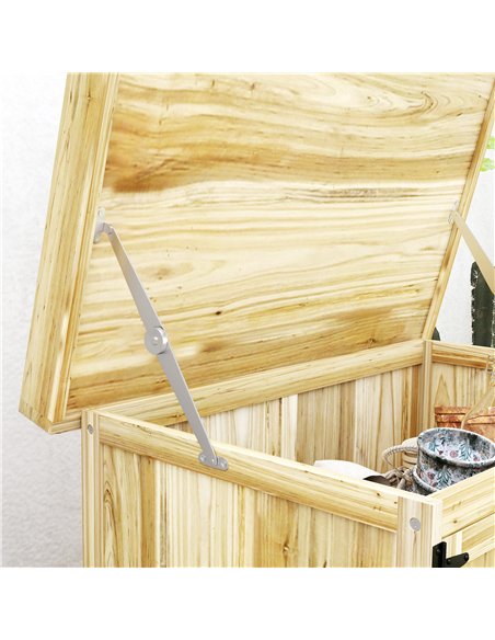 Outsunny 43 x 74cm Fir Wood Shed, with Metal Worktop - Natural Finish - pic 150387 | FastDaddyshop