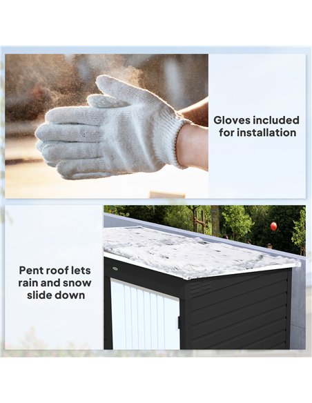 Outsunny 6 x 4ft Metal Garden Storage Shed, Outdoor Tool Storage Shed with Lockable Door and Gloves for Garden, Patio, Dark Grey - pic 150402 | FastDaddyshop