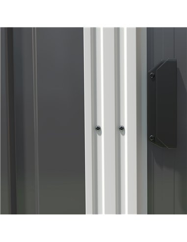 Outsunny 7 x 5ft Galvanised Metal Shed, with Sliding Door - Dark Grey