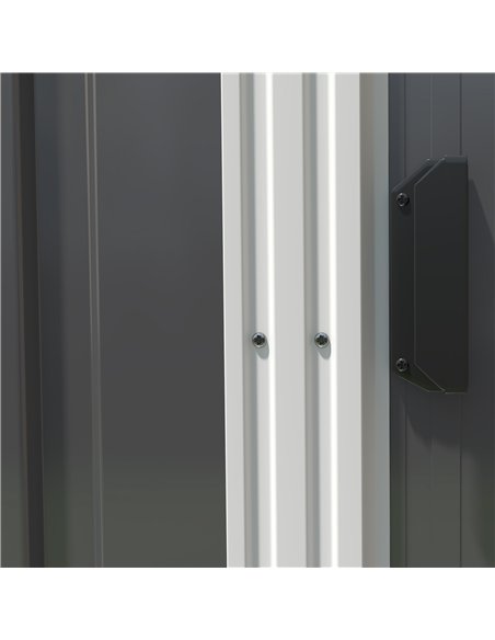 Outsunny 7 x 5ft Galvanised Metal Shed, with Sliding Door - Dark Grey - pic 150413 | FastDaddyshop