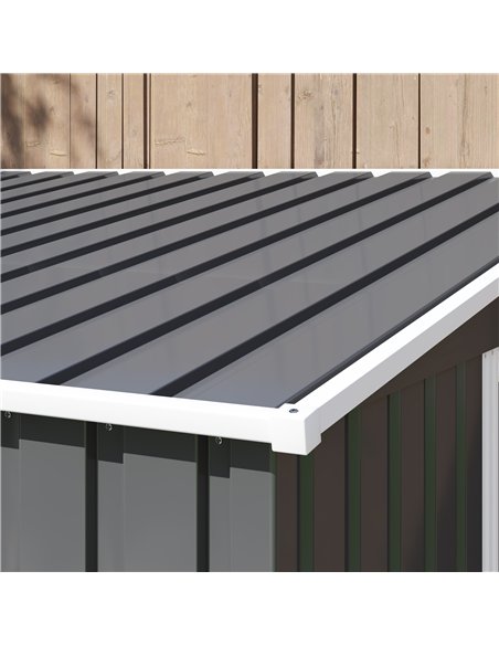 Outsunny 7 x 5ft Galvanised Metal Shed, with Sliding Door - Dark Grey - pic 150414 | FastDaddyshop