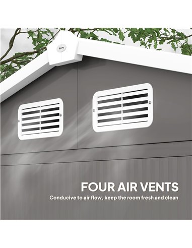 Outsunny 7 x 4ft Garden Shed, Easy to Assemble, Upgraded Galvanised Steel Frame with Foundation Kit, Double Doors with Lock, Out