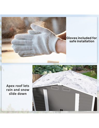 Outsunny 7 x 4ft Garden Shed, Easy to Assemble, Upgraded Galvanised Steel Frame with Foundation Kit, Double Doors with Lock, Out
