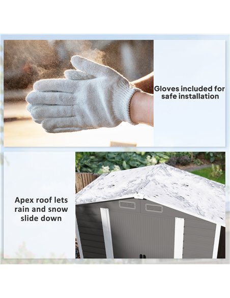 Outsunny 7 x 4ft Garden Shed, Easy to Assemble, Upgraded Galvanised Steel Frame with Foundation Kit, Double Doors with Lock, Out - pic 150421 | FastDaddyshop