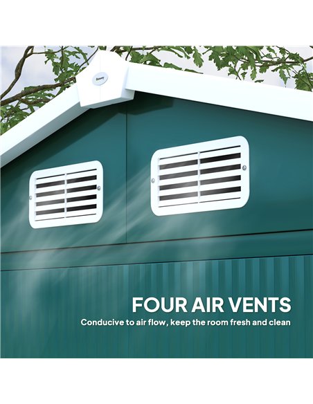 Outsunny 7 x 4ft Garden Shed, Easy to Assemble, Upgraded Galvanised Steel Frame with Foundation Kit, Double Doors with Lock, Out - pic 150427 | FastDaddyshop