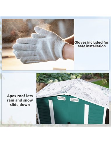 Outsunny 7 x 4ft Garden Shed, Easy to Assemble, Upgraded Galvanised Steel Frame with Foundation Kit, Double Doors with Lock, Out