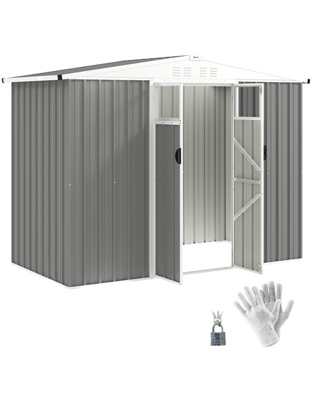 Outsunny 8 x 4 ft Metal Garden Shed, Garden Storage Shed with Window, 4 Vents and Lockable Door, Waterproof Galvanised Steel Too - pic 150433 | FastDaddyshop
