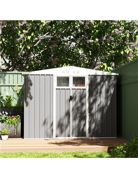 Outsunny 8 x 4 ft Metal Garden Shed, Garden Storage Shed with Window, 4 Vents and Lockable Door, Waterproof Galvanised Steel Too - pic 150439 | FastDaddyshop