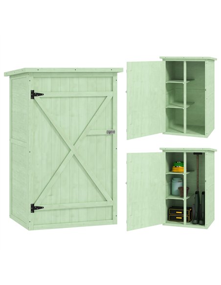 Outsunny Wooden Small Shed, Garden Storage Shed with Shelves and Bolt Latch, 75L x 56W x115H cm, Green - pic 150442 | FastDaddyshop
