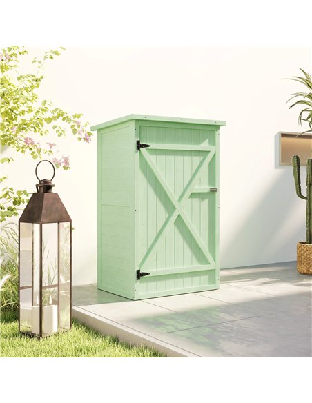 Outsunny Wooden Small Shed, Garden Storage Shed with Shelves and Bolt Latch, 75L x 56W x115H cm, Green - pic 150448 | FastDaddyshop