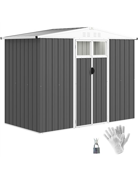 Outsunny 8 x 4 ft Metal Garden Shed, Garden Storage Shed with Window, 4 Vents and Lockable Door, Waterproof Galvanised Steel Too - pic 150451 | FastDaddyshop