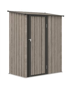 Outsunny 5ft x 3ft Metal Garden Storage Shed, Outdoor Tool Shed with Sloped Roof, Lockable Door for Tools, Equipment, Light Grey
