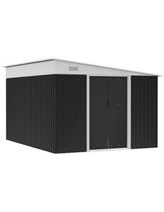 Outsunny 3.3 x 2.68m Corrugated Metal Shed - Black