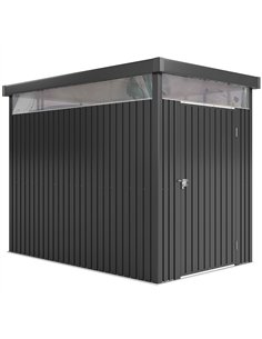 Outsunny 5.3 x 8.5ft Galvanised Steel Garden Shed, Metal Shed with Roof Windows, Leakage Holes and Lockable Wide Door for Outdoo