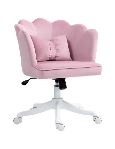 HOMCOM Velvet-Feel Petal Back Office Chair - Pink - pic 150505 | FastDaddyshop