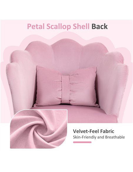 HOMCOM Velvet-Feel Petal Back Office Chair - Pink - pic 150508 | FastDaddyshop