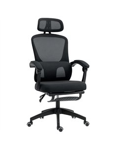 HOMCOM Ergonomic Office Chair, Mesh High Back Desk Chair with Adjustable Lumbar Support and Headrest, Footrest, Reclining Execut